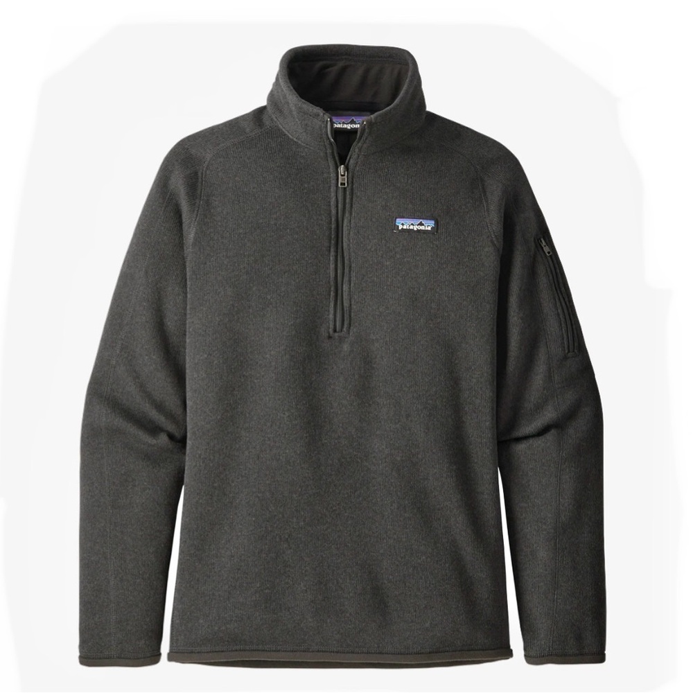 PATAGONIA BETTER SWEATER DARK GRAY QUARTER ZIP FLEECE LINED PULLOVER NEAR NEW